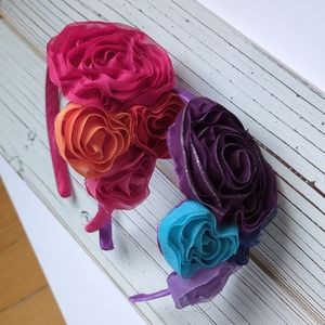 EUC Floral Satin Headband Set